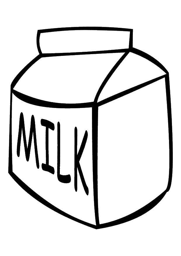Раскраска Пакет молока Скачать еда.  Распечатать ,Молоко,