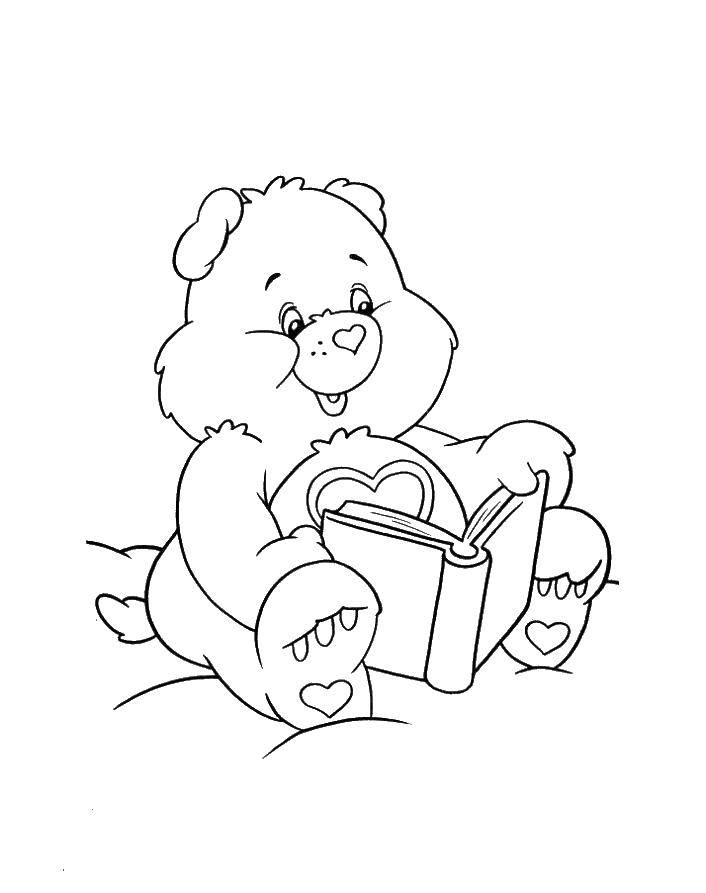 Раскраска Мишке интересна книга Скачать ,книга,.  Распечатать 