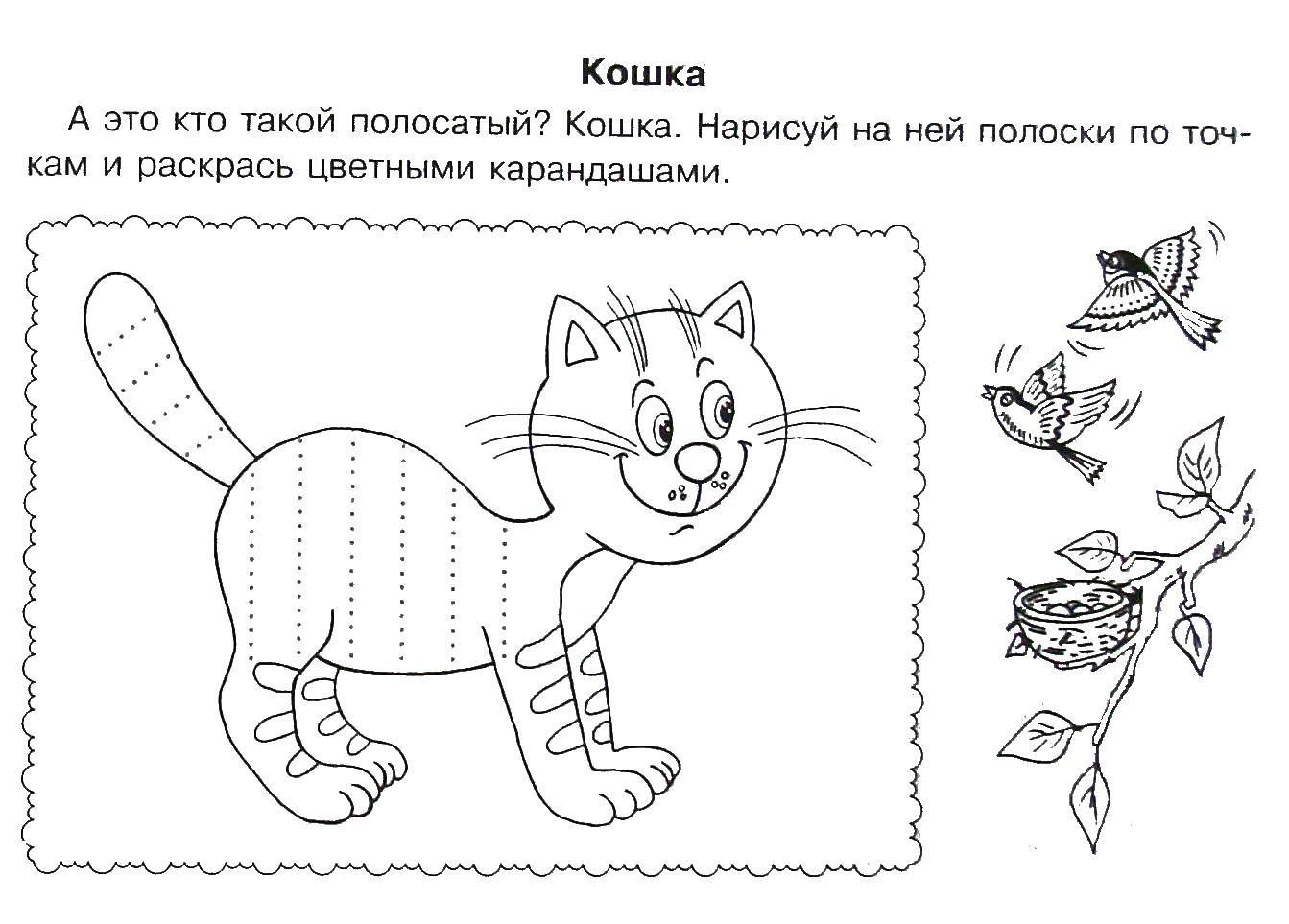 Название: Раскраска Нарисуй полосочки. Категория: штриховки для дошкольников. Теги: Обучающая раскраска, логика.