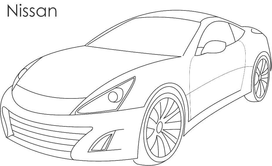 Раскраска Nissan Скачать ,Машины, Nissan,.  Распечатать 