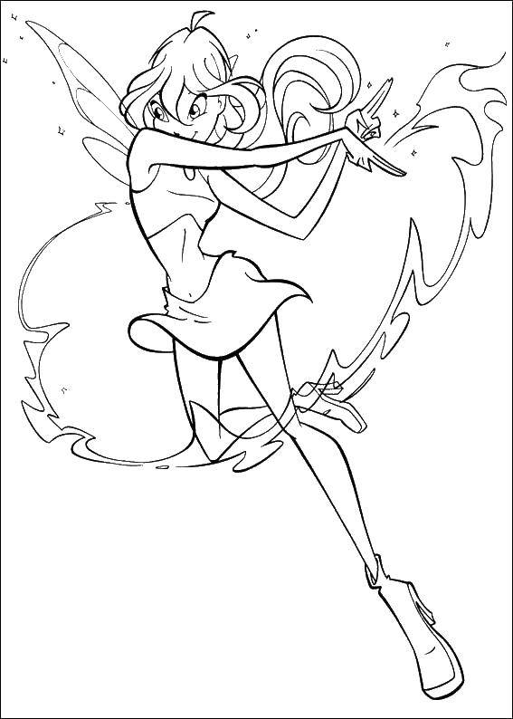 Название: Раскраска Фея блум. Категория: Винкс. Теги: феи, Винкс, Блум.