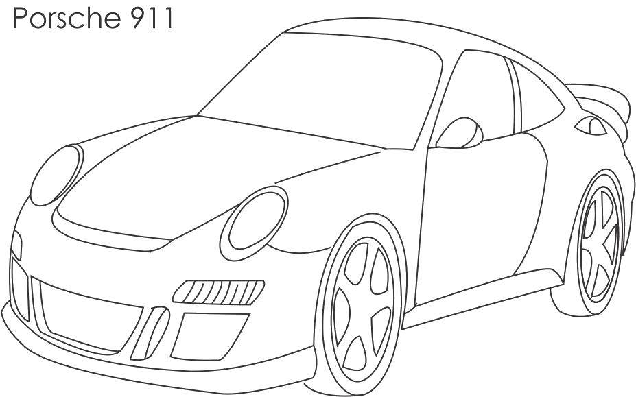 Раскраска Порше 911 Скачать ,Транспорт, машина,.  Распечатать 