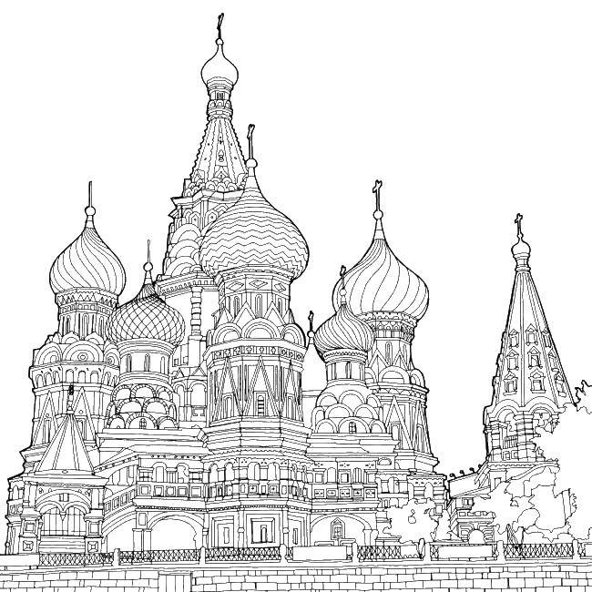 Раскраска храм василия блаженного Скачать ,Храм, Василия Блаженного,.  Распечатать 