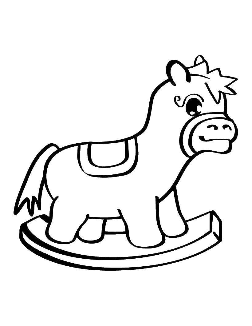Раскраска Игрушка поняшка Скачать ,Игрушка, лошадка,.  Распечатать 