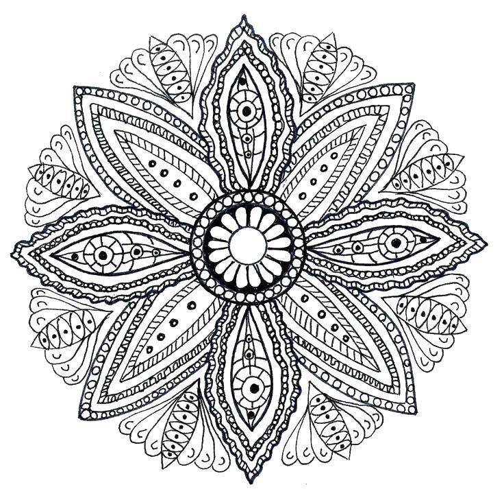 Название: Раскраска Узорные лепестки цветка. Категория: узоры. Теги: Узоры, цветок.
