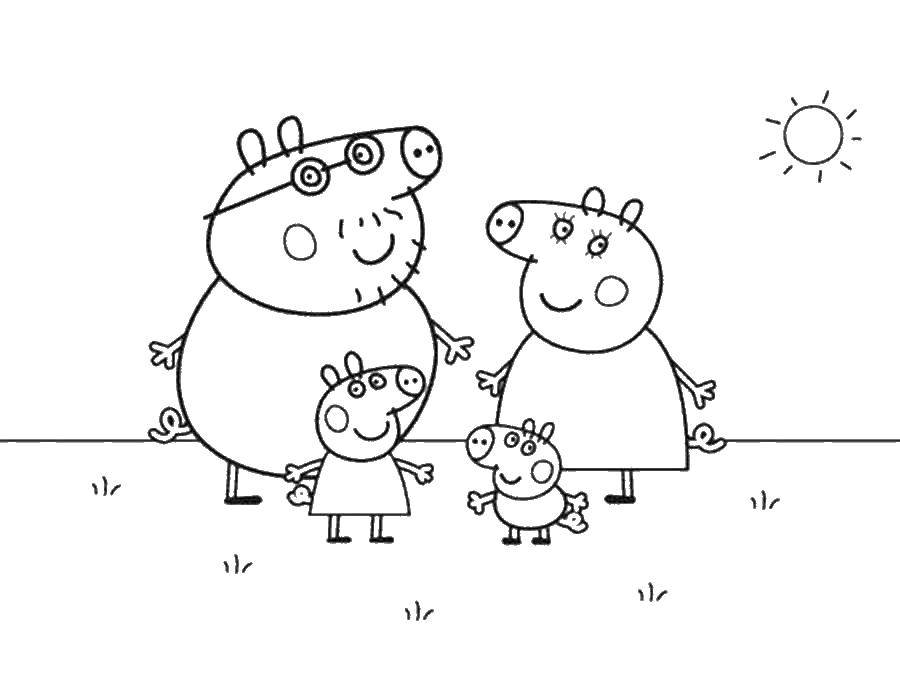 Раскраска Свинка Пеппа Скачать .  Распечатать 