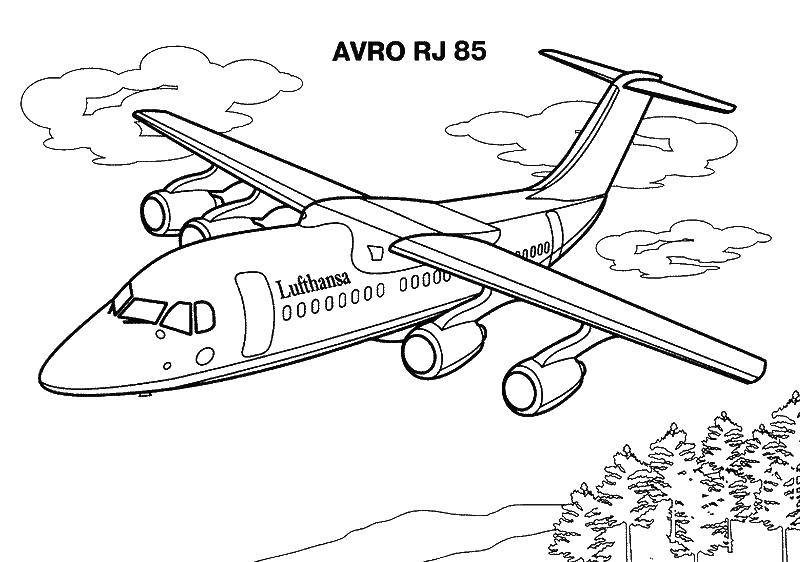 Раскраска Avro rj 85 Скачать ,Самолёт,.  Распечатать 