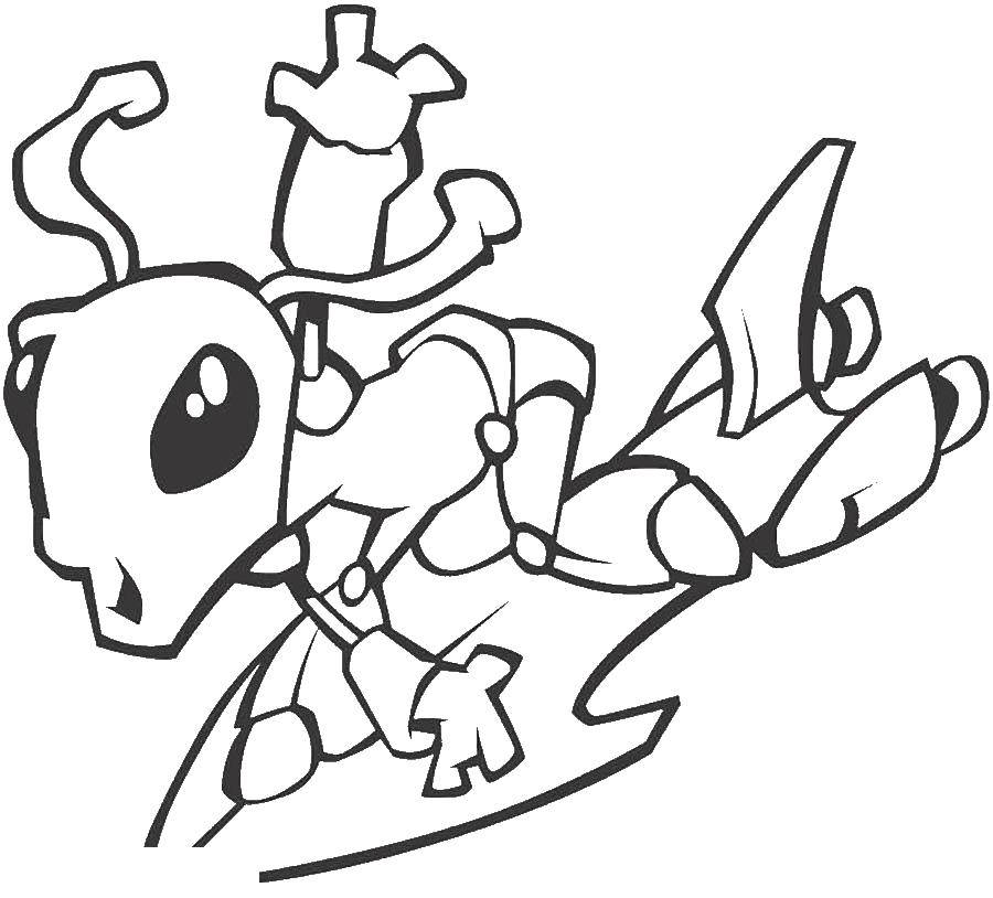 Раскраска Инопланетянен Скачать ,инопланетянен,.  Распечатать 