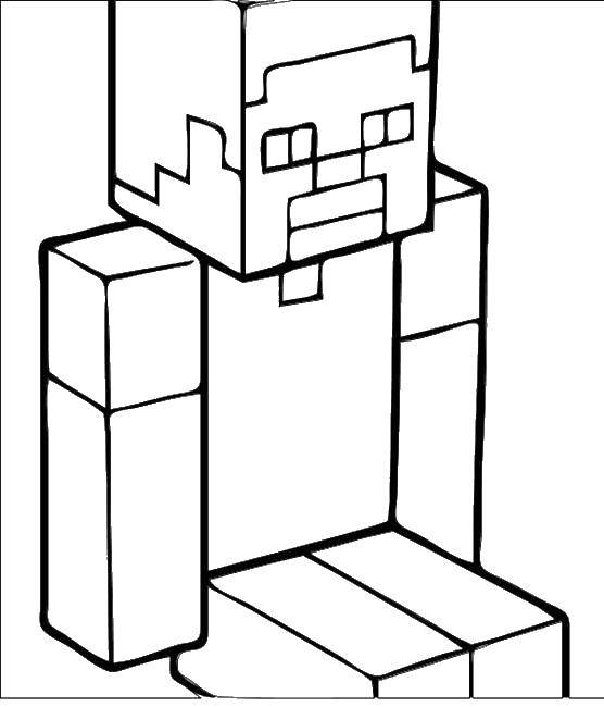 Раскраска Майнкрафт, игра Скачать ,Игры, Майнкрафт,.  Распечатать 