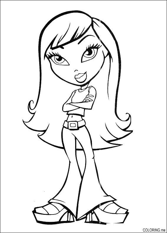 Название: Раскраска Игривая кукла. Категория: братц. Теги: Кукла, Bratz .