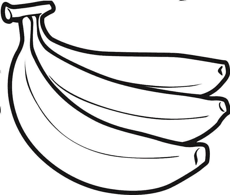 Название: Раскраска Бананы. Категория: фрукты. Теги: фрукты, желтый, бананы.