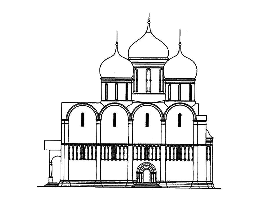 Название: Раскраска Церковь. Категория: церковь. Теги: здания, церковь, религия.