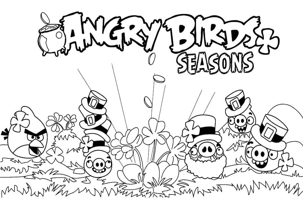 Раскраска Сезоны Скачать ,Игры, Angry Birds ,.  Распечатать 