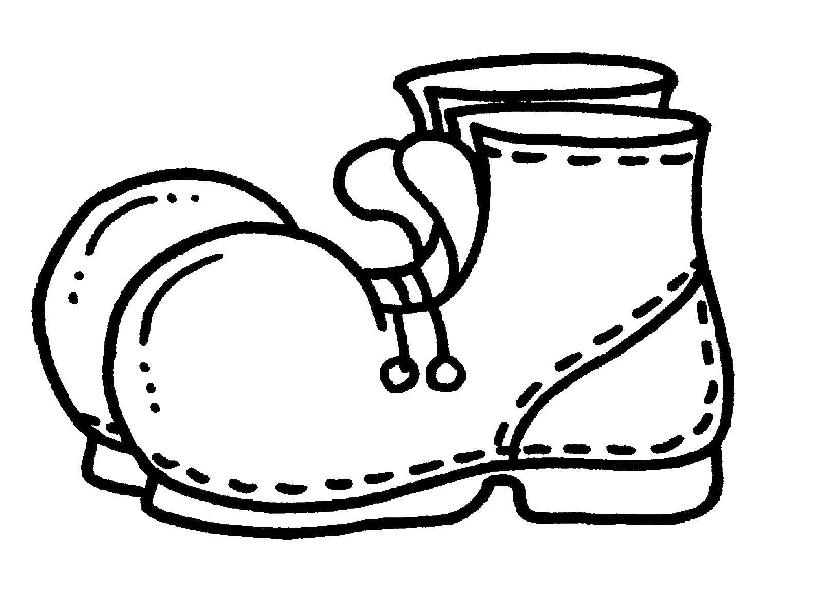 Название: Раскраска Ботинки. Категория: одежда. Теги: Ботинки.