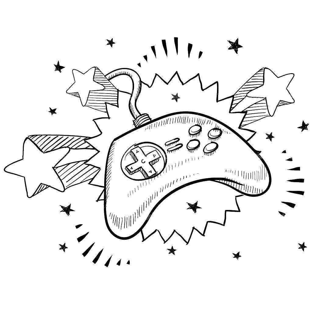 Название: Раскраска Игровой джостик. Категория: игры. Теги: игры, джостик.