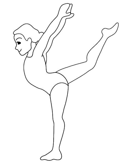 Раскраска Растяжка Скачать ,Спорт, гимнастика,.  Распечатать 