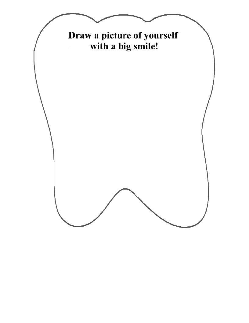 Название: Раскраска Нарисуй себя с большой улыбкой!. Категория: Уход за зубами. Теги: Уход за зубами.