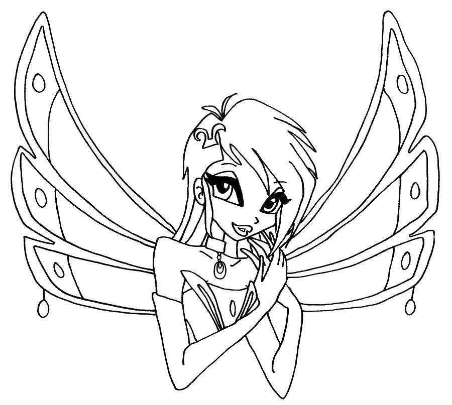 Раскраска Красавица техна Скачать ,Персонаж из мультфильма, Winx,.  Распечатать 
