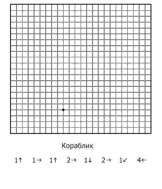 Название: Раскраска Дорисуй кораблик. Категория: графический диктант. Теги: математика, загадка.