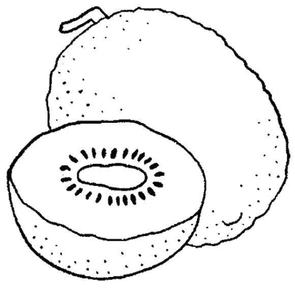Раскраска Киви Скачать ,фрукты,.  Распечатать 