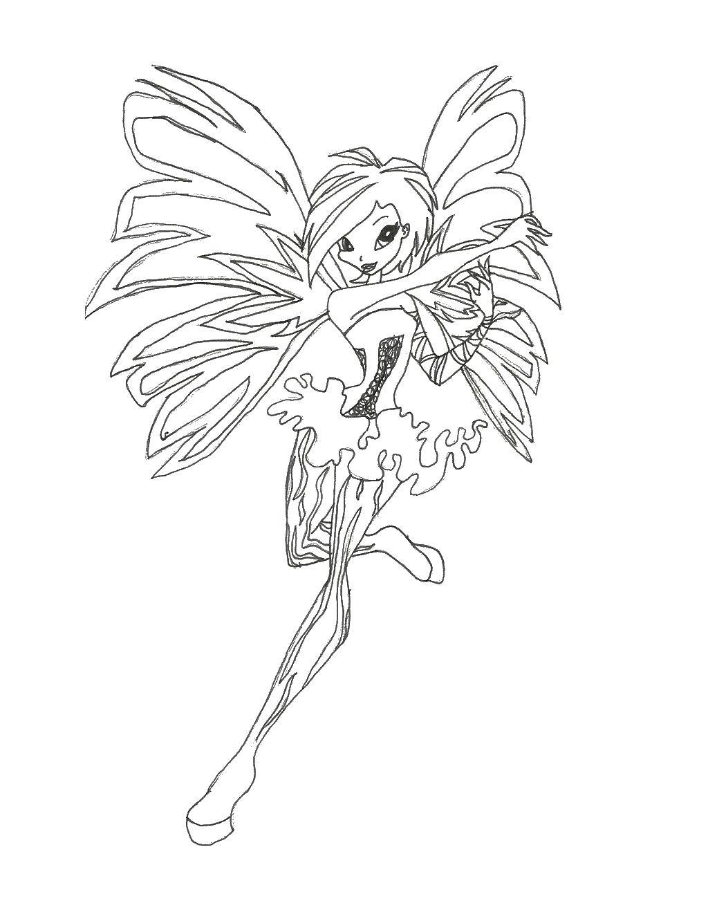 Раскраска Модная техна Скачать ,Персонаж из мультфильма, Winx,.  Распечатать 