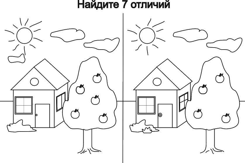 Раскраска раскраски найди отличия Скачать ,загадка, на мышление, логика, отличия,.  Распечатать 