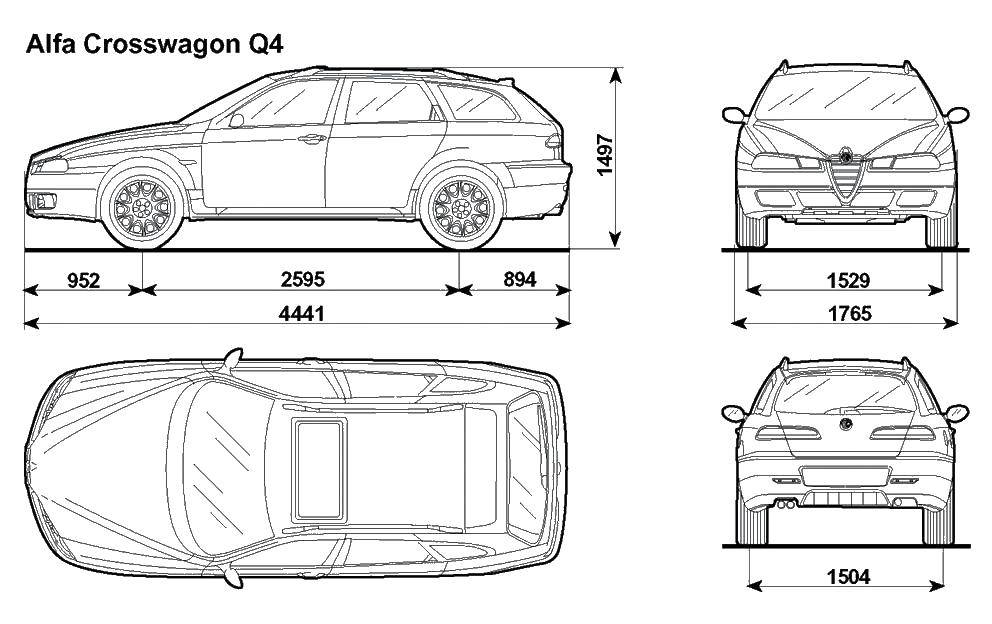 Название: Раскраска Alfa crosswagon q4. Категория: машины. Теги: Alfa crosswagon Q4, машины.
