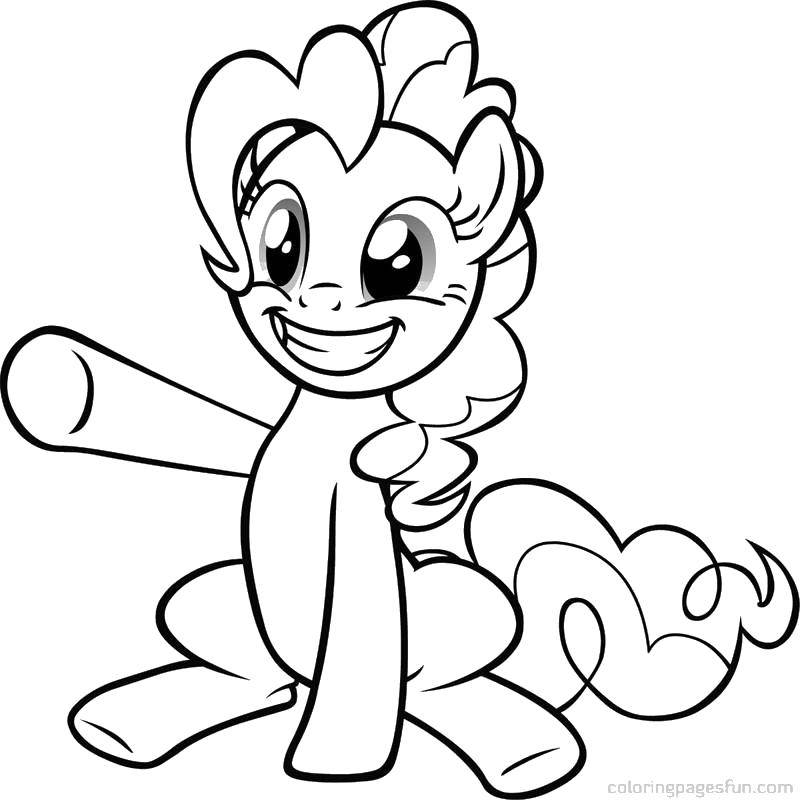 Раскраска Самая счастливая пони Скачать ,Пони, My little pony ,.  Распечатать 