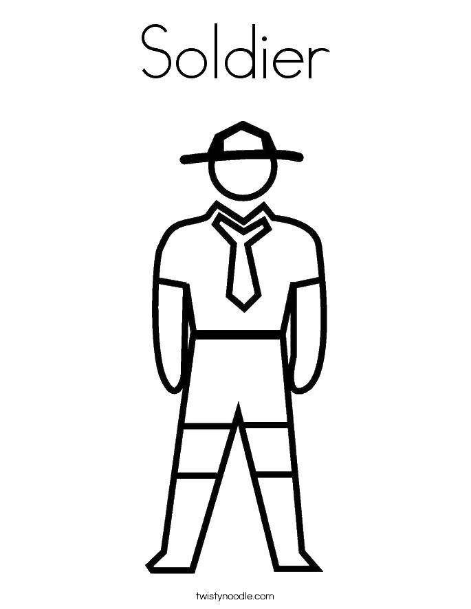 Раскраска Soldier Скачать ,Солдат, ружьё,.  Распечатать 