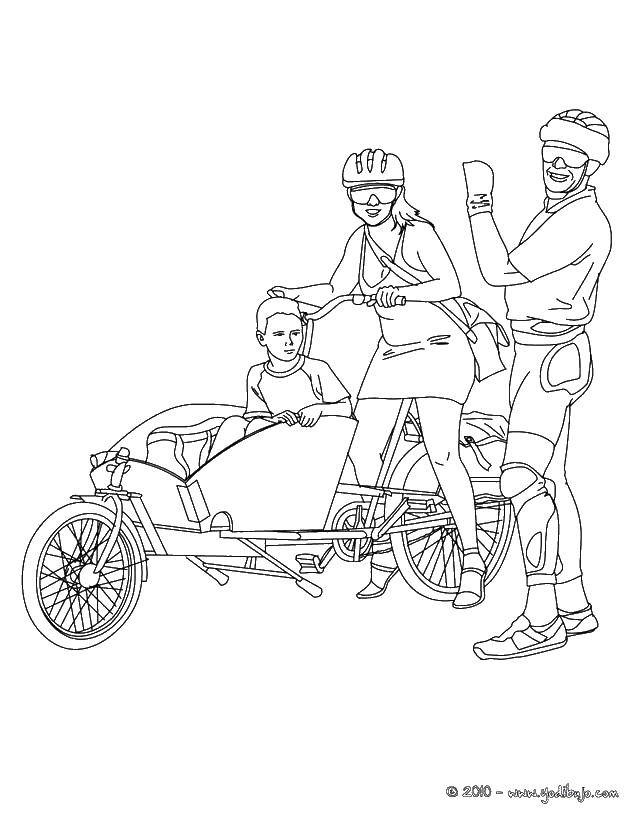 Название: Раскраска Семейный спорт. Категория: Семья. Теги: Семья, родители, дети.