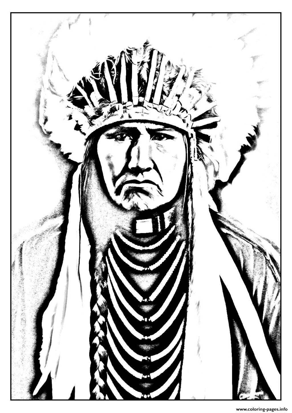 Раскраска Инде́йцы общее название коренного населения америки Скачать ,Индейцы,,.  Распечатать 