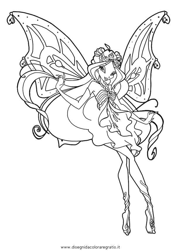 Раскраска Шикарная флора Скачать ,Персонаж из мультфильма, Winx,.  Распечатать 