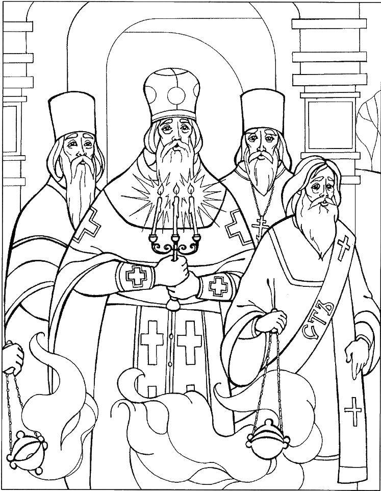 Название: Раскраска Отец. Категория: церковь. Теги: церковь, дом.