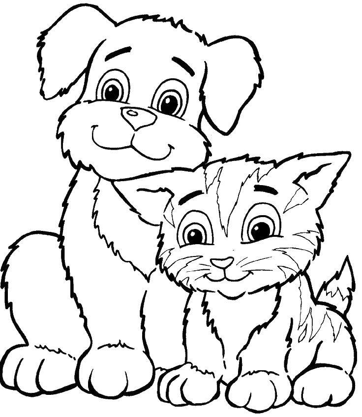 Раскраска Коты и котята Скачать .  Распечатать 