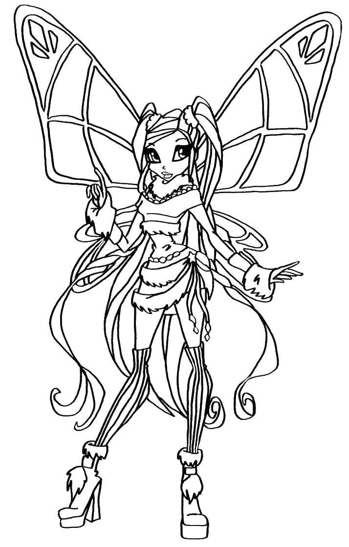 Название: Раскраска Персонаж из мультфильма winx. Категория: Персонаж из мультфильма. Теги: Персонаж из мультфильма, Winx.