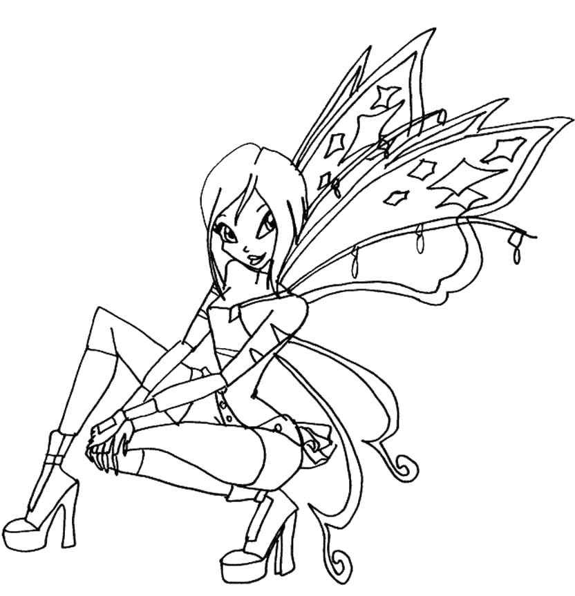Название: Раскраска Персонаж из мультфильма winx. Категория: Персонаж из мультфильма. Теги: Персонаж из мультфильма, Winx.