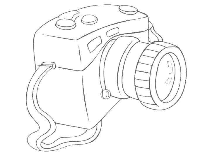 Название: Раскраска Фотоаппарат. Категория: раскраски. Теги: Техника.