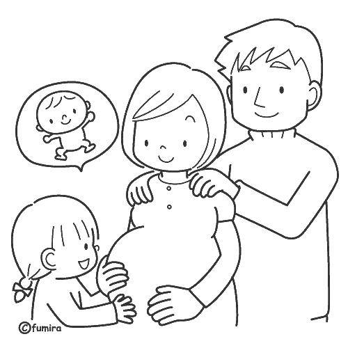 Раскраска Семья Скачать .  Распечатать 