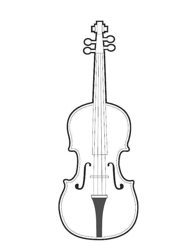 Раскраска Скрипка Скачать ,Инструмент, скрипка,.  Распечатать 