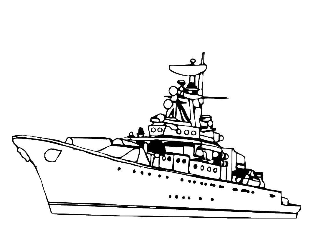 Раскраска Огромный корабль. Скачать ,корабли, море,.  Распечатать 