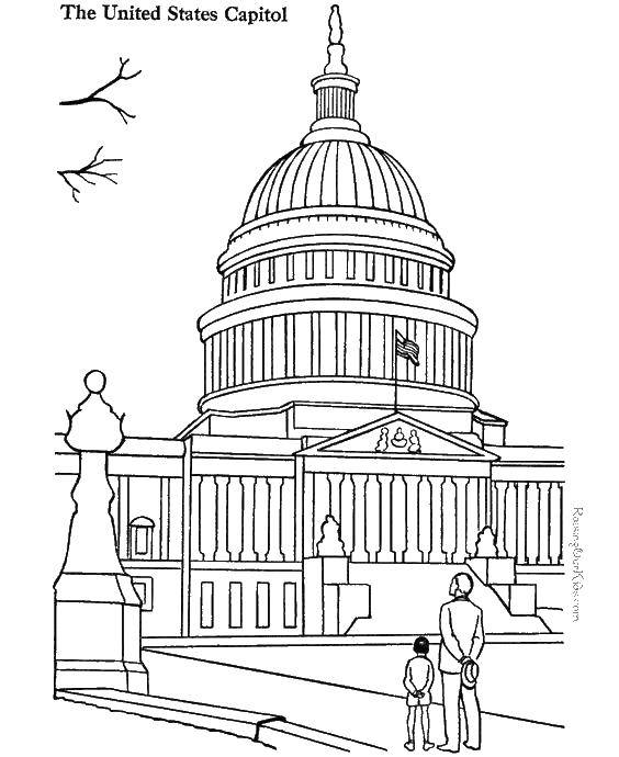 Раскраска Здания сша Скачать ,сша, здания, америка,.  Распечатать 