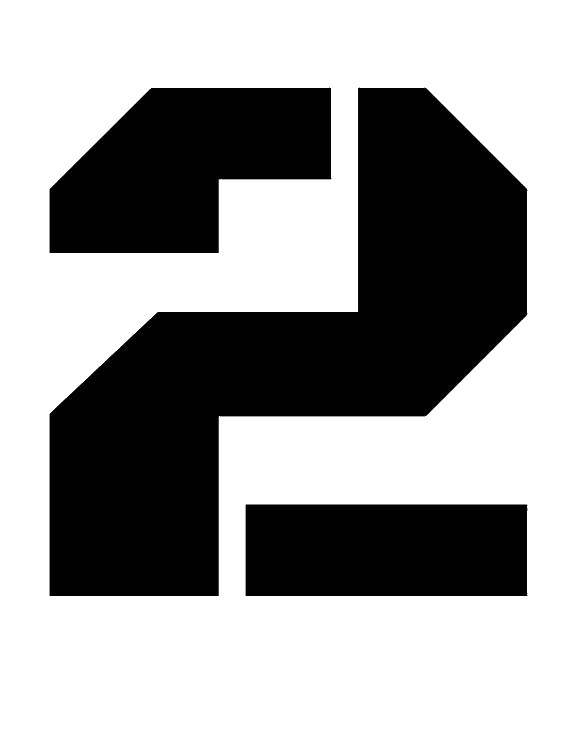 Название: Раскраска Черная цифра 2. Категория: Цифры. Теги: цифра, два.