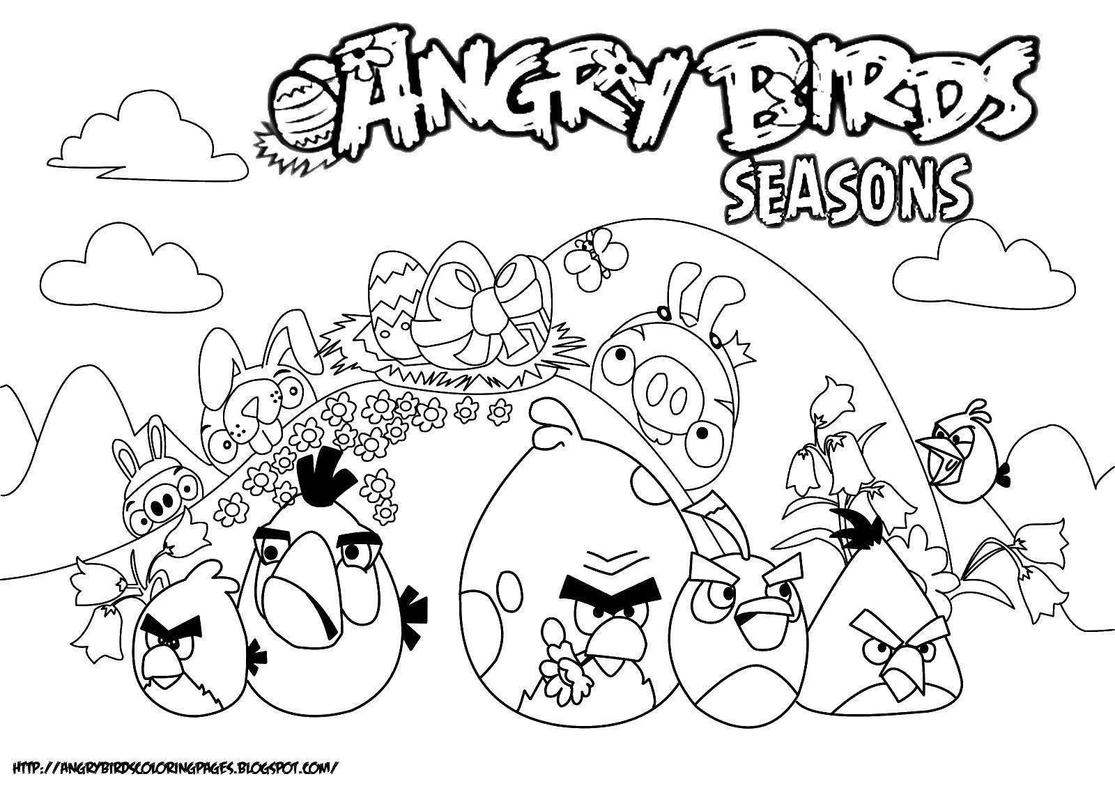 Название: Раскраска Сезон angry birds. Категория: angry birds. Теги: angry birds, птицы, игры.