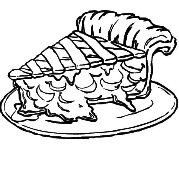 Название: Раскраска Вкусный кусочек. Категория: торты. Теги: Торт, еда, праздник.