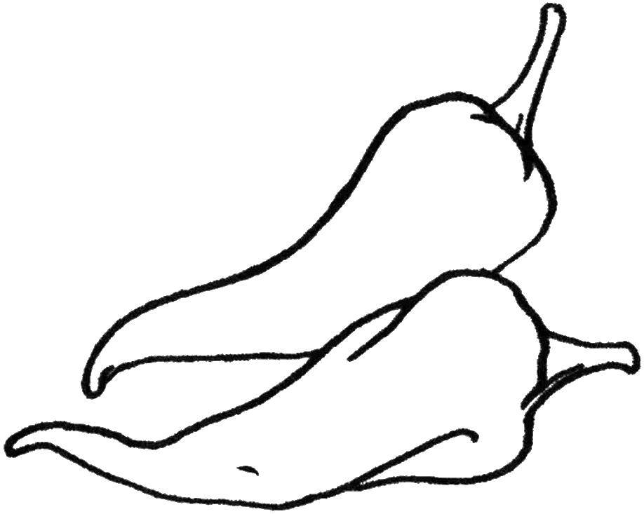 Раскраска Перчики Скачать ,Овощи,.  Распечатать 