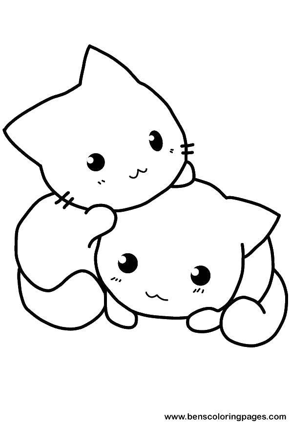 Название: Раскраска Два миленьких котенка. Категория: Коты и котята. Теги: коты, котята, кошки.