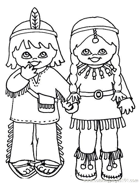 Название: Раскраска Парочка индейцев. Категория: Индейцы. Теги: Индеец.