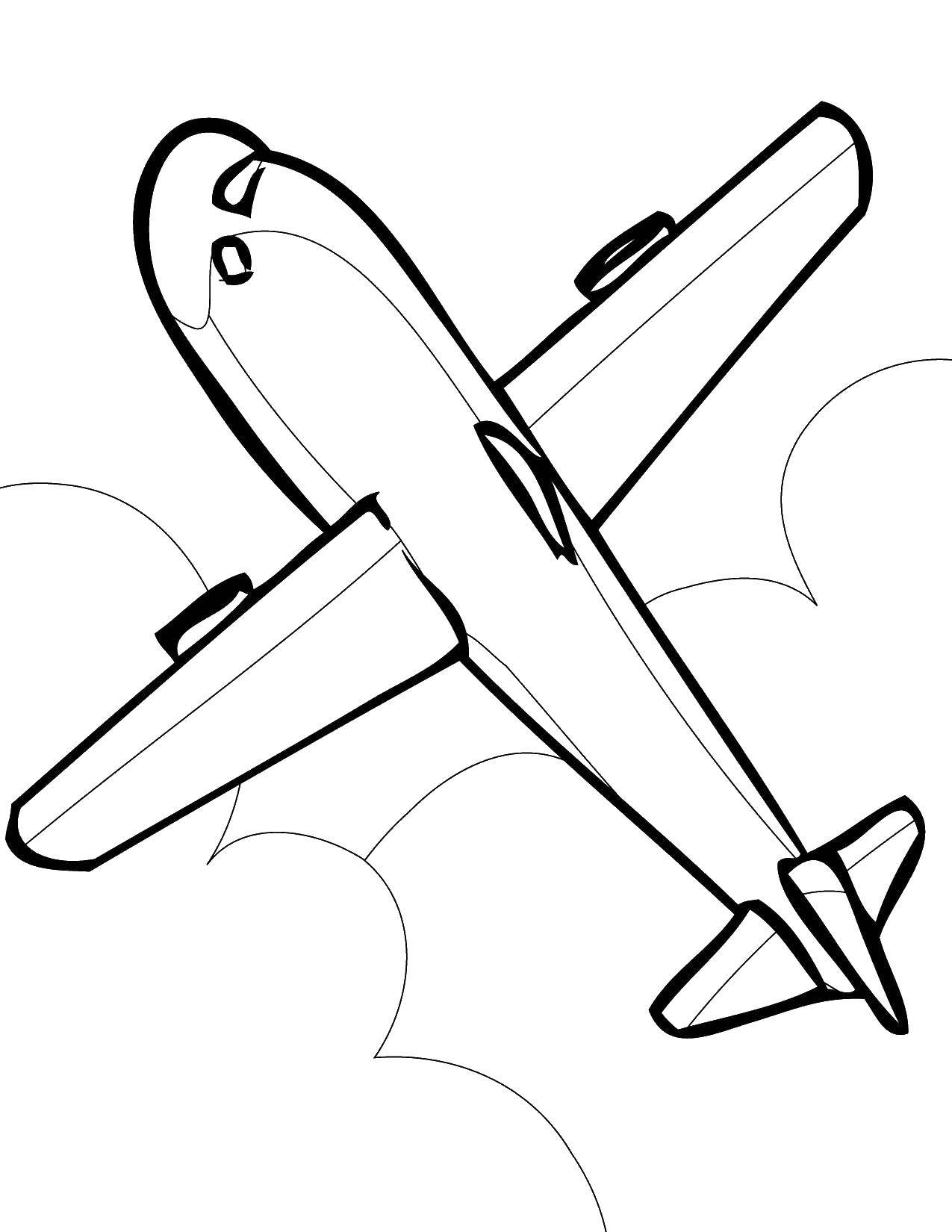 Название: Раскраска Самолётик пикирует. Категория: Самолеты. Теги: Самолёт.