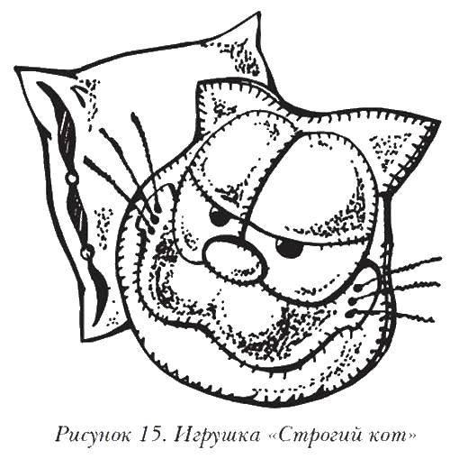 Название: Раскраска Строгий кот. Категория: раскраски. Теги: Шитьё.