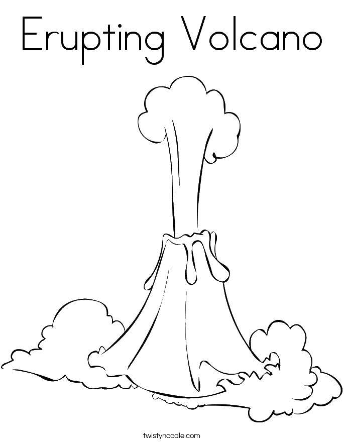 Название: Раскраска Извержение вулкана!. Категория: Вулкан. Теги: Вулкан, природа.